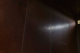 L'alcòva d'acciaio di Umberto Cavenago, Barbara De Ponti
Time map, 2015
metal stickers on Cor-Ten, Photo @ Bart Herreman