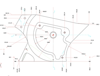 Technical drawing body in marble